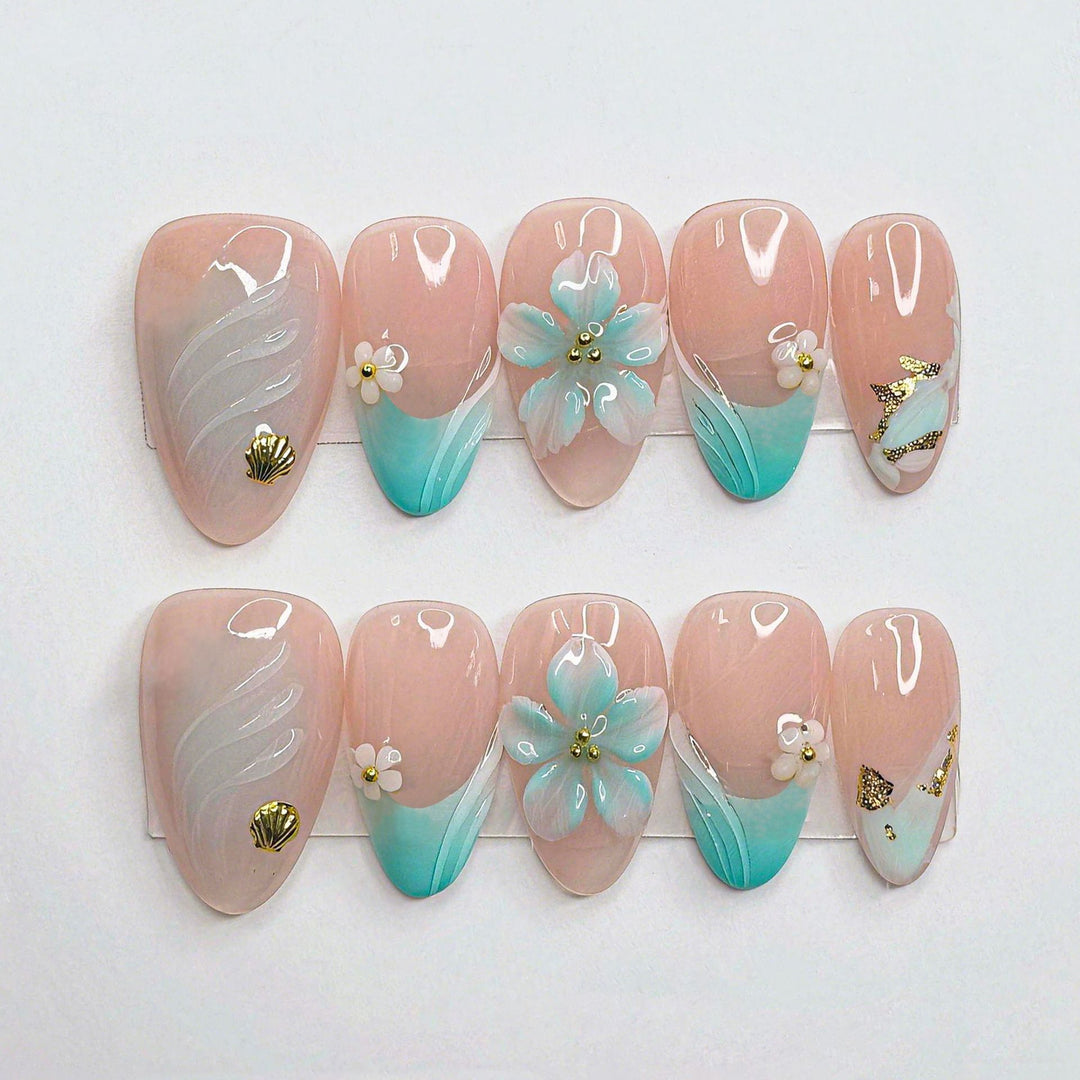 Floral Design Press-On Nails