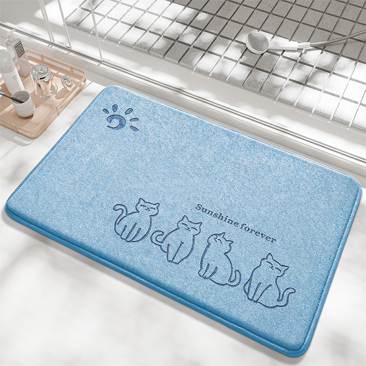 Playful Bunny Design Bath Mat Kalsten