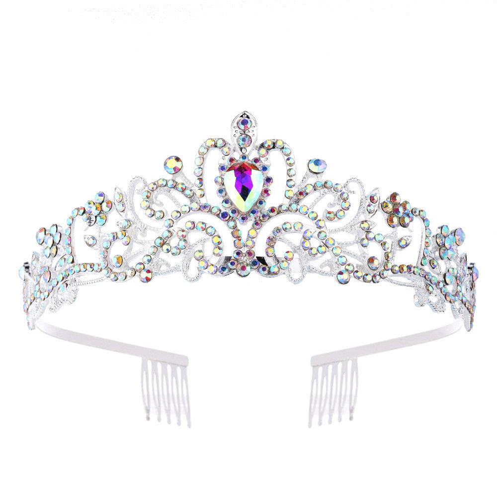 Ladies Sparkling Crystal Tiara with Filigree Design Kalsten