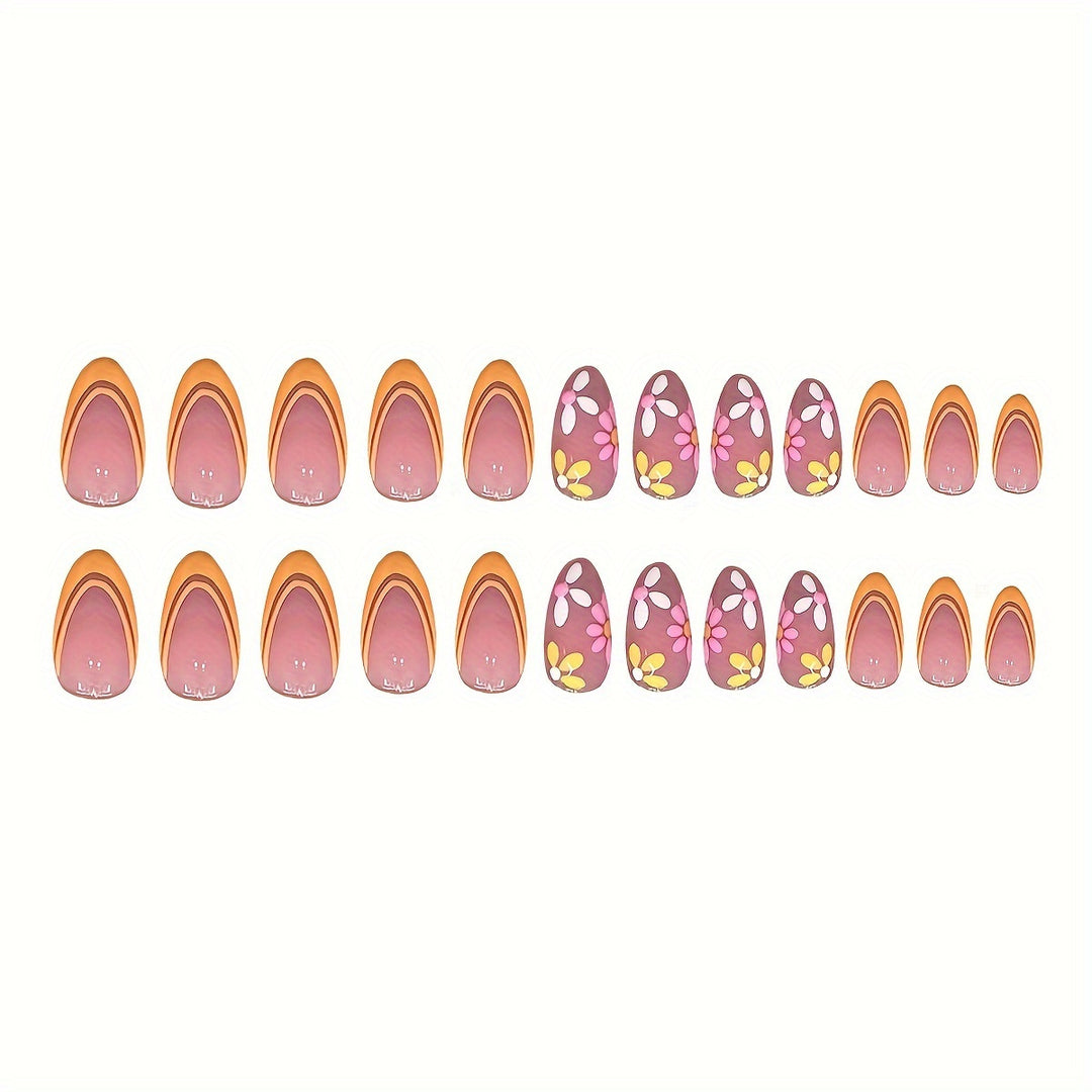 Decorative Floral Themed Press-On Nails Kalsten