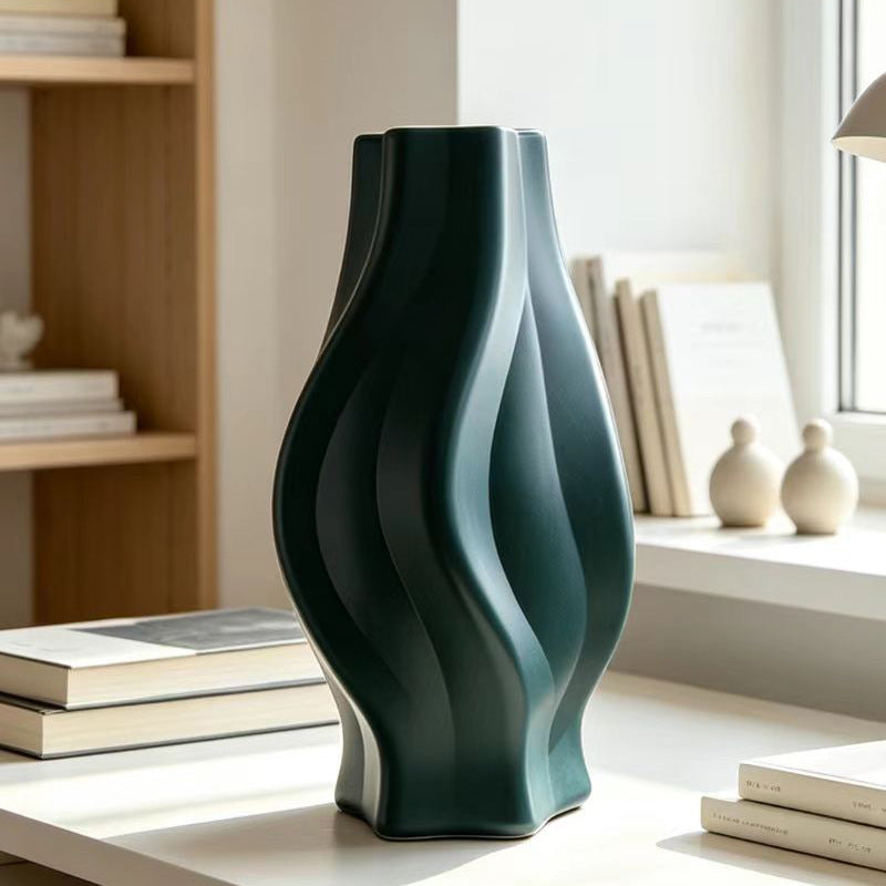 Wave-Designed Decorative Vase Kalsten
