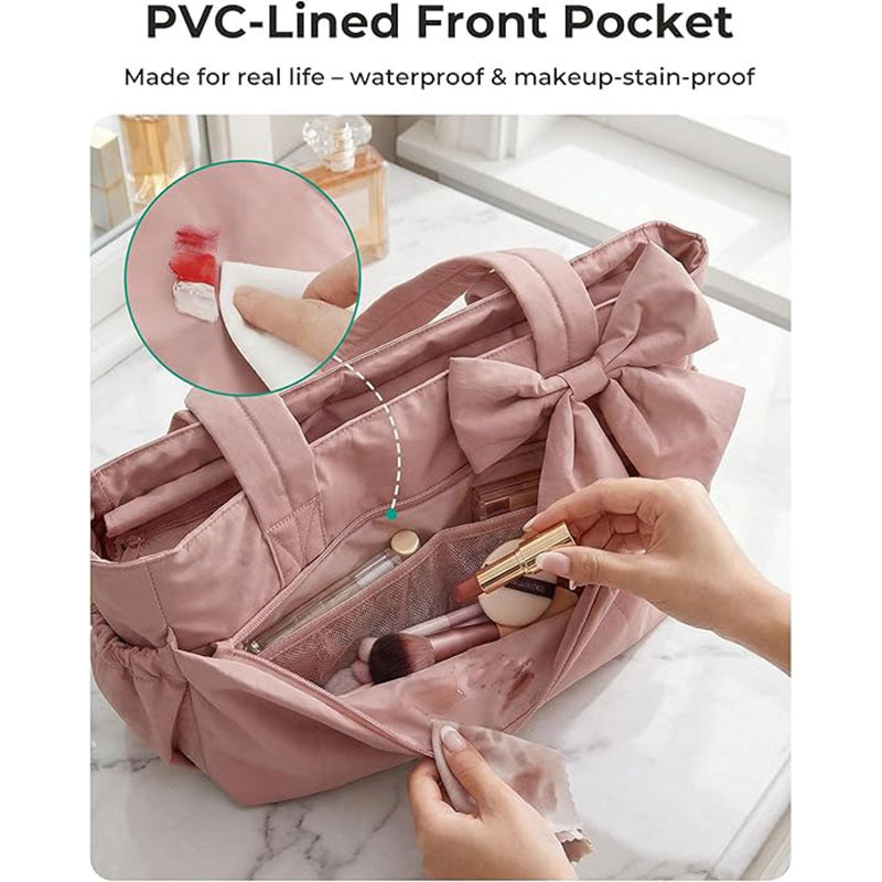 Fashionable Tote Bag with Decorative Bow Detail Kalsten