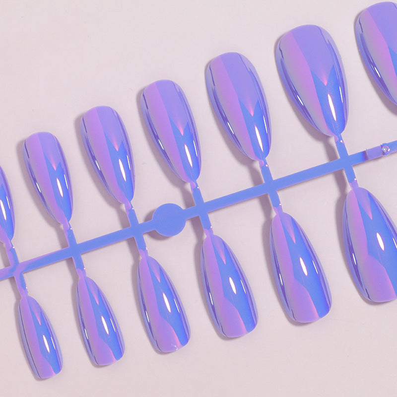 Glossy Press-On Nails Set with Iridescent Finish Kalsten