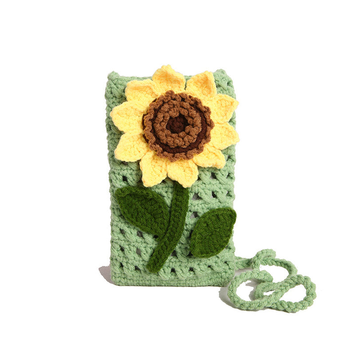Floral Crocheted Phone Bag