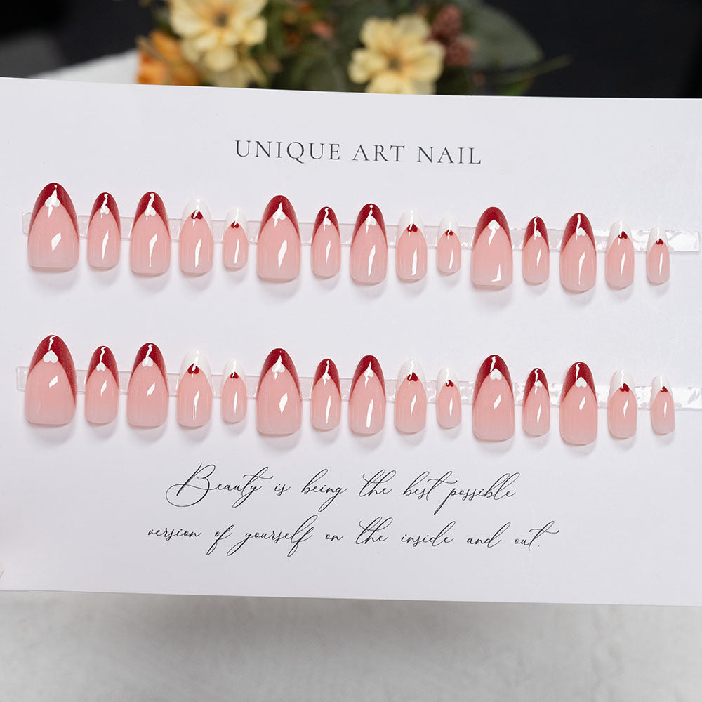 Heart-Accent Press-On Nails