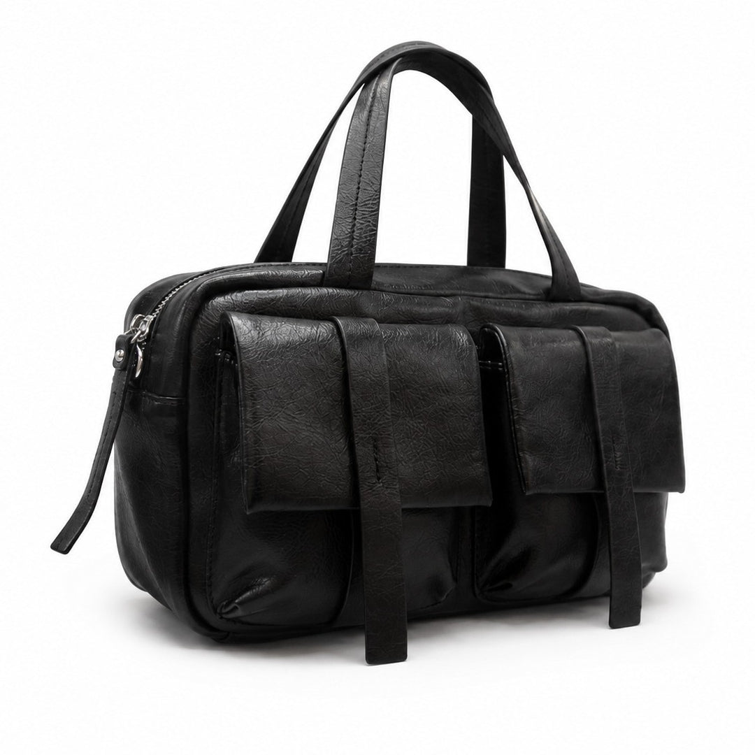 Multi-Pocket Faux Leather Laptop Bag