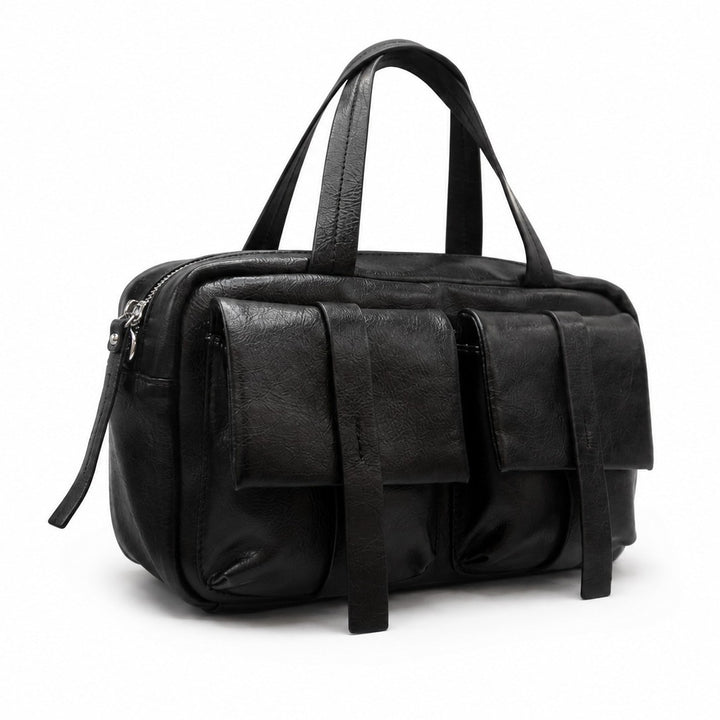 Multi-Pocket Faux Leather Laptop Bag