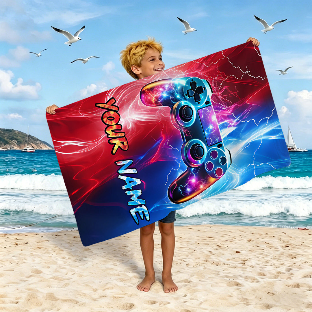 Boys beach towel with game console motif Kalsten