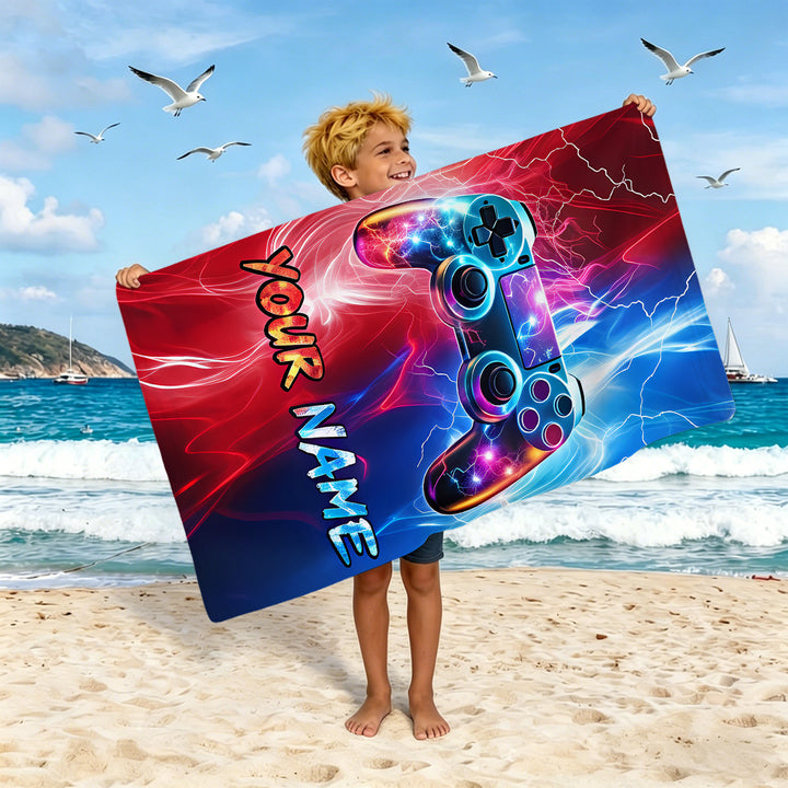 Boys beach towel with game console motif Kalsten