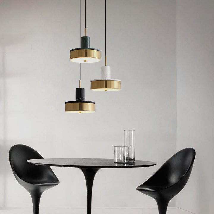 Modern Marble and Gold Pendant Light