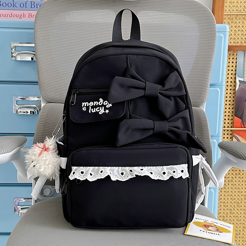 Decorative Bow-Embellished Backpack Kalsten