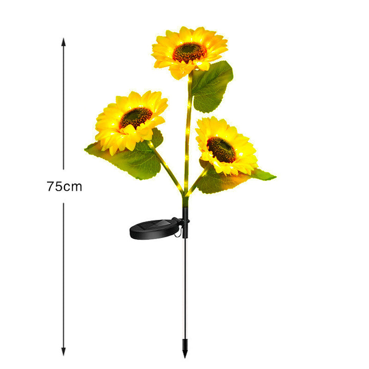 Solar-Powered Decorative Sunflower Garden Stake With Multi-Bloom LED Waterproof Panel Kalsten