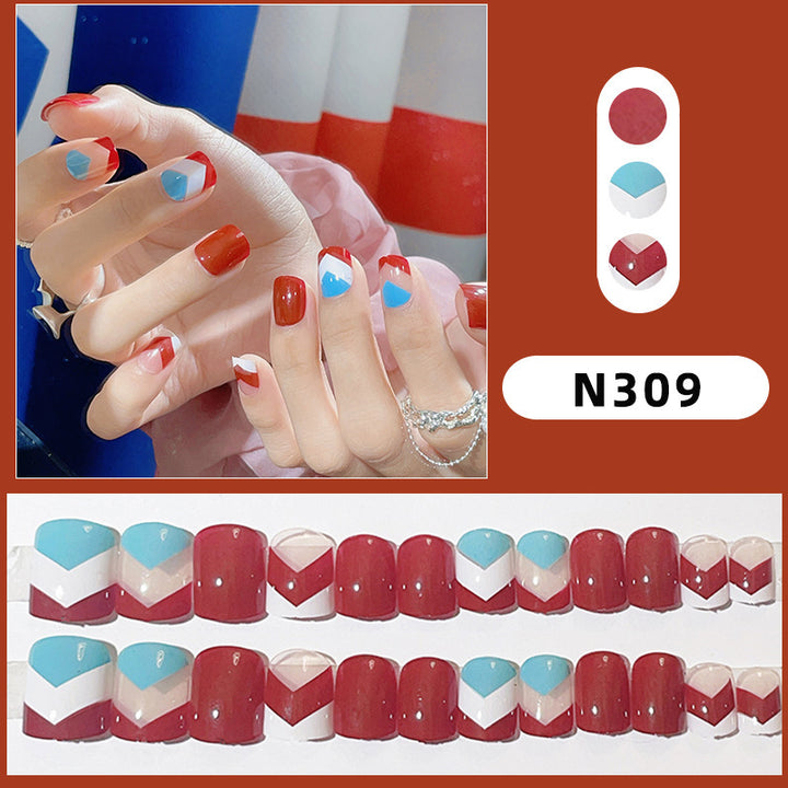 Floral Pattern Press-On Nail Set