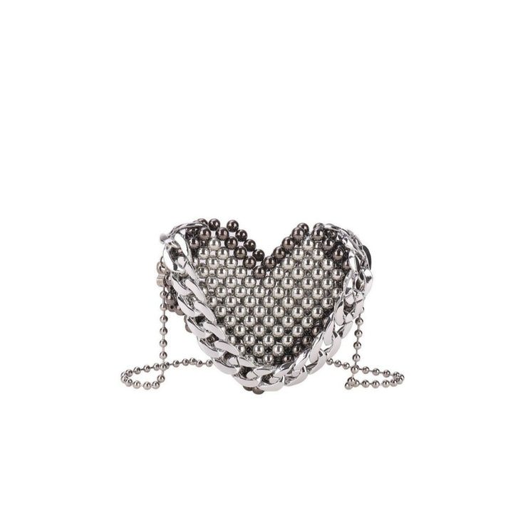 Heart-Shaped Beaded Handbag