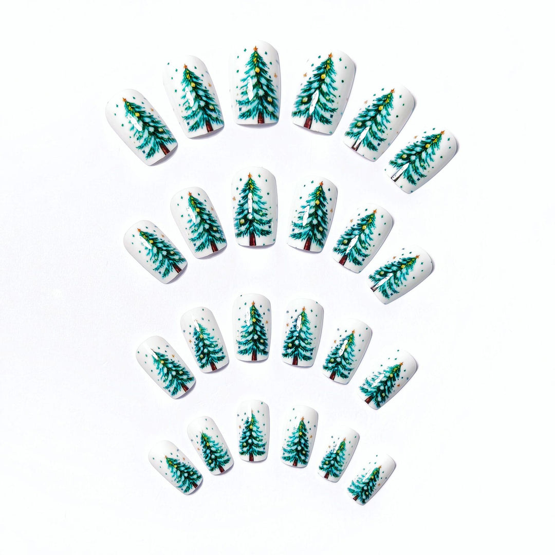 Holiday-Themed Artistic Tree Design Nail Art Kalsten