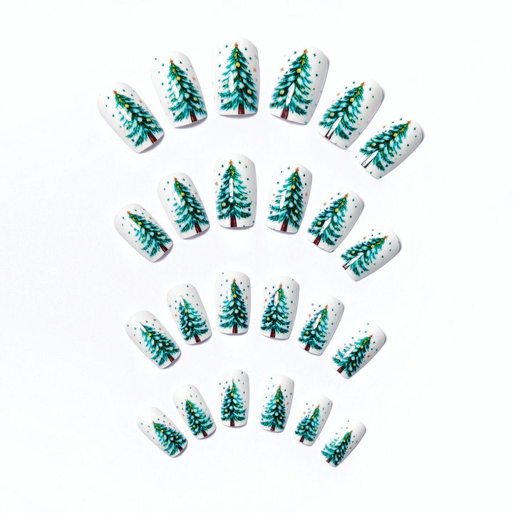 Holiday-Themed Artistic Tree Design Nail Art Kalsten