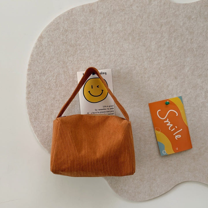 Plush shopping bag with modern ribbed design Kalsten