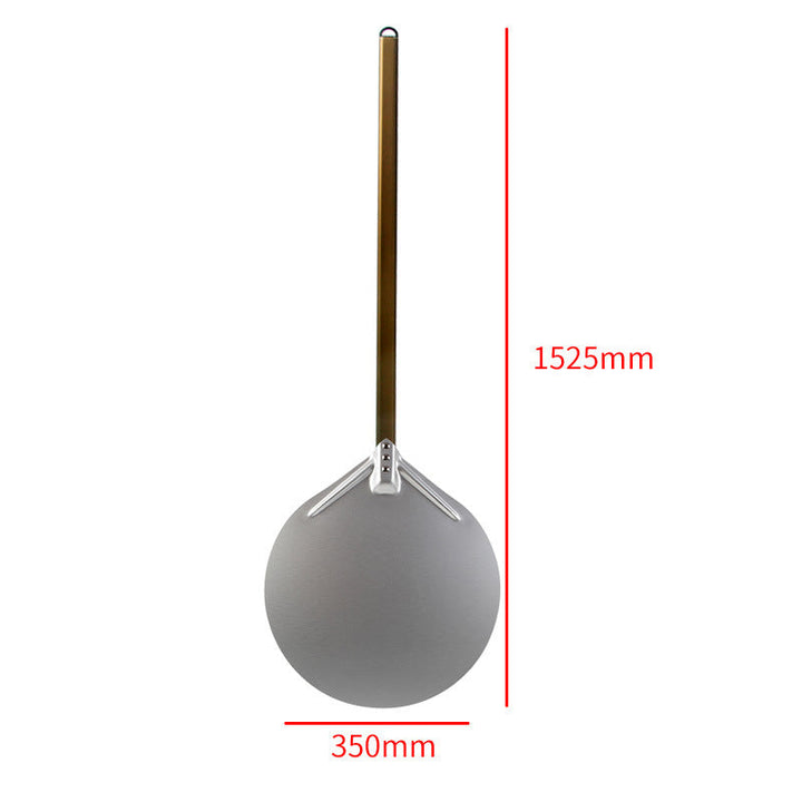 long wooden handled round aluminum pizza peel with reinforced neck Kalsten