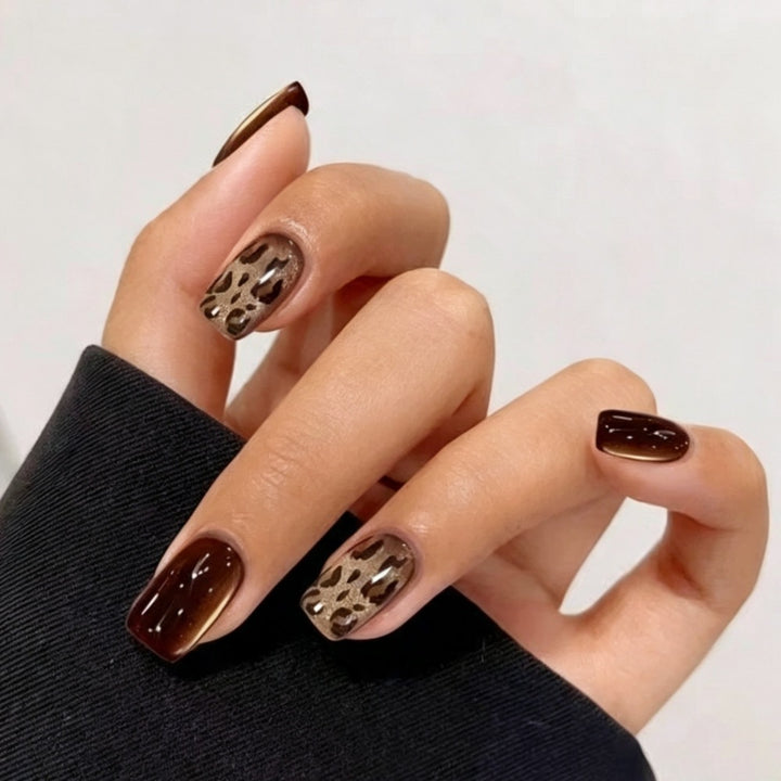Stylish Animal Print Press-On Nails Kalsten