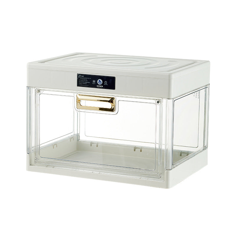 Transparent Front Flap Organizer Box for Shoes and Small Items with Removable Lid
