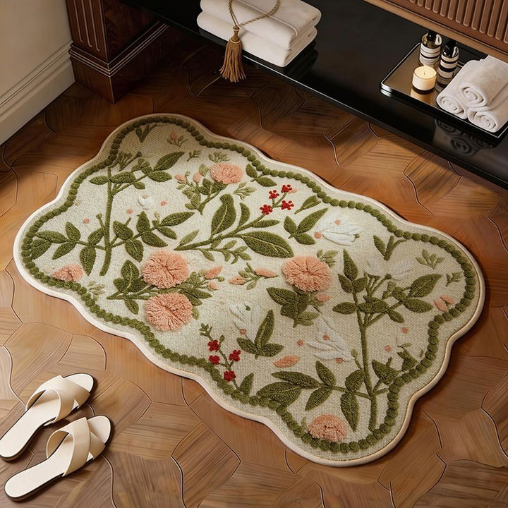 Decorative Floral Bath Mat Kalsten