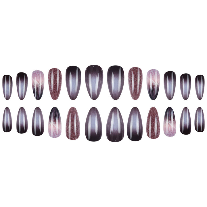 Long Stiletto Press-On Nails with Gradient and Shimmer Effect Kalsten