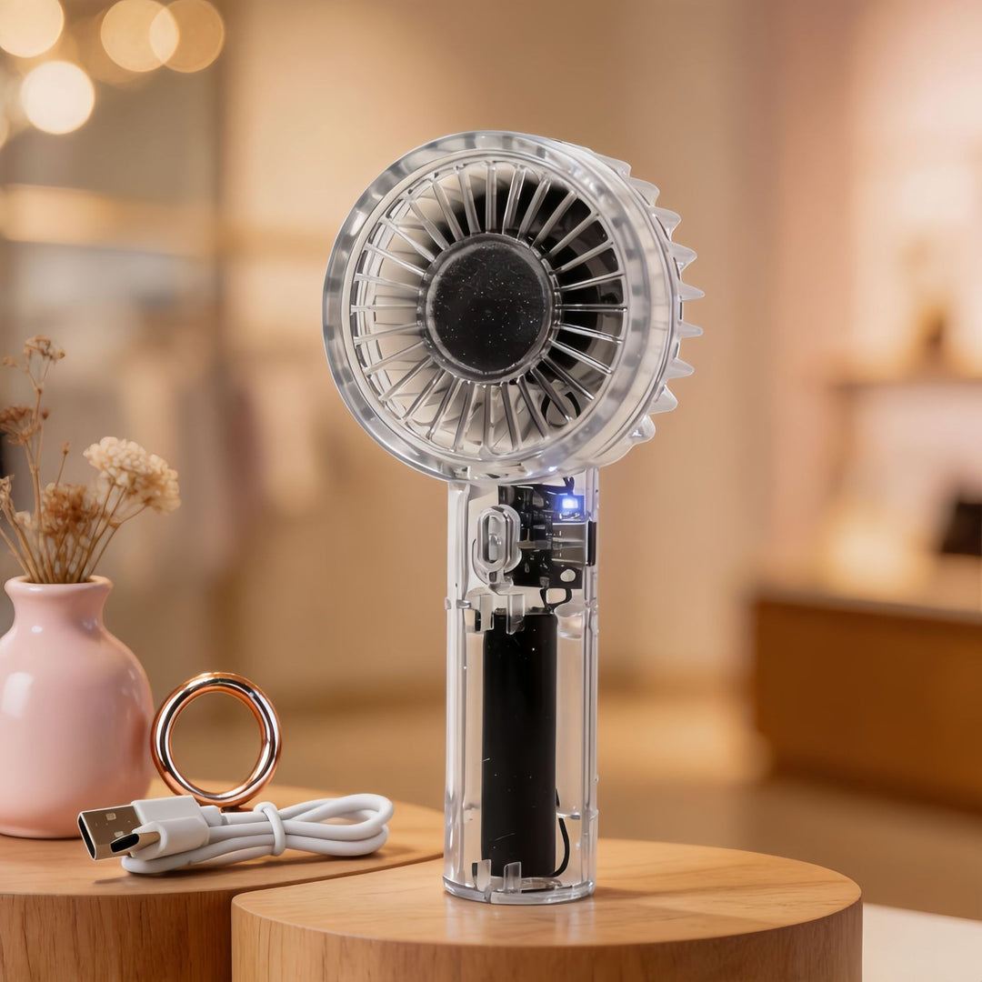 Ladies portable USB handheld fan with ergonomic grip Kalsten