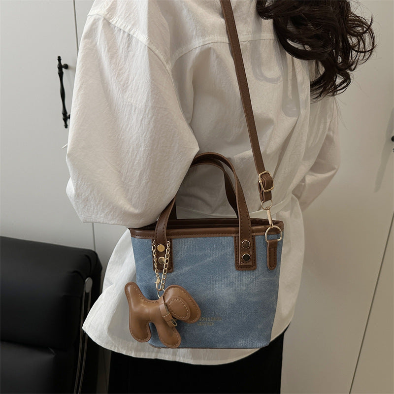 Playful Denim Mini Handheld Tote Bag Kalsten