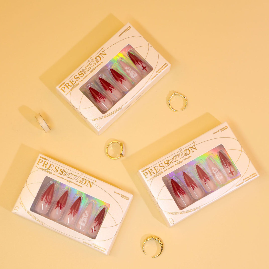 Artful Stiletto Nails with Creative Gradient and Cross-Section Design Kalsten