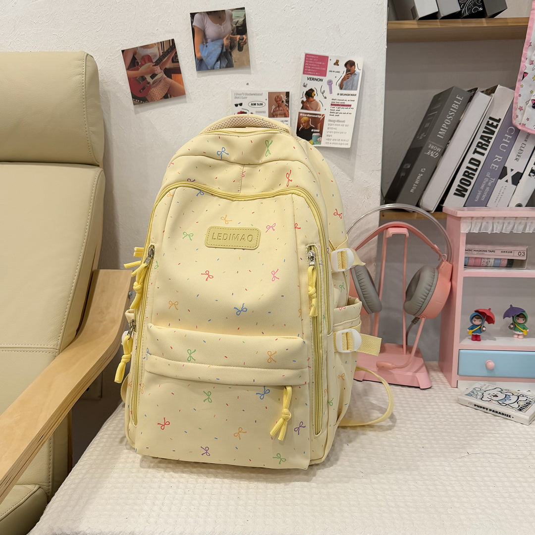 Stylish School Backpack with Fun Patterned Accents Kalsten