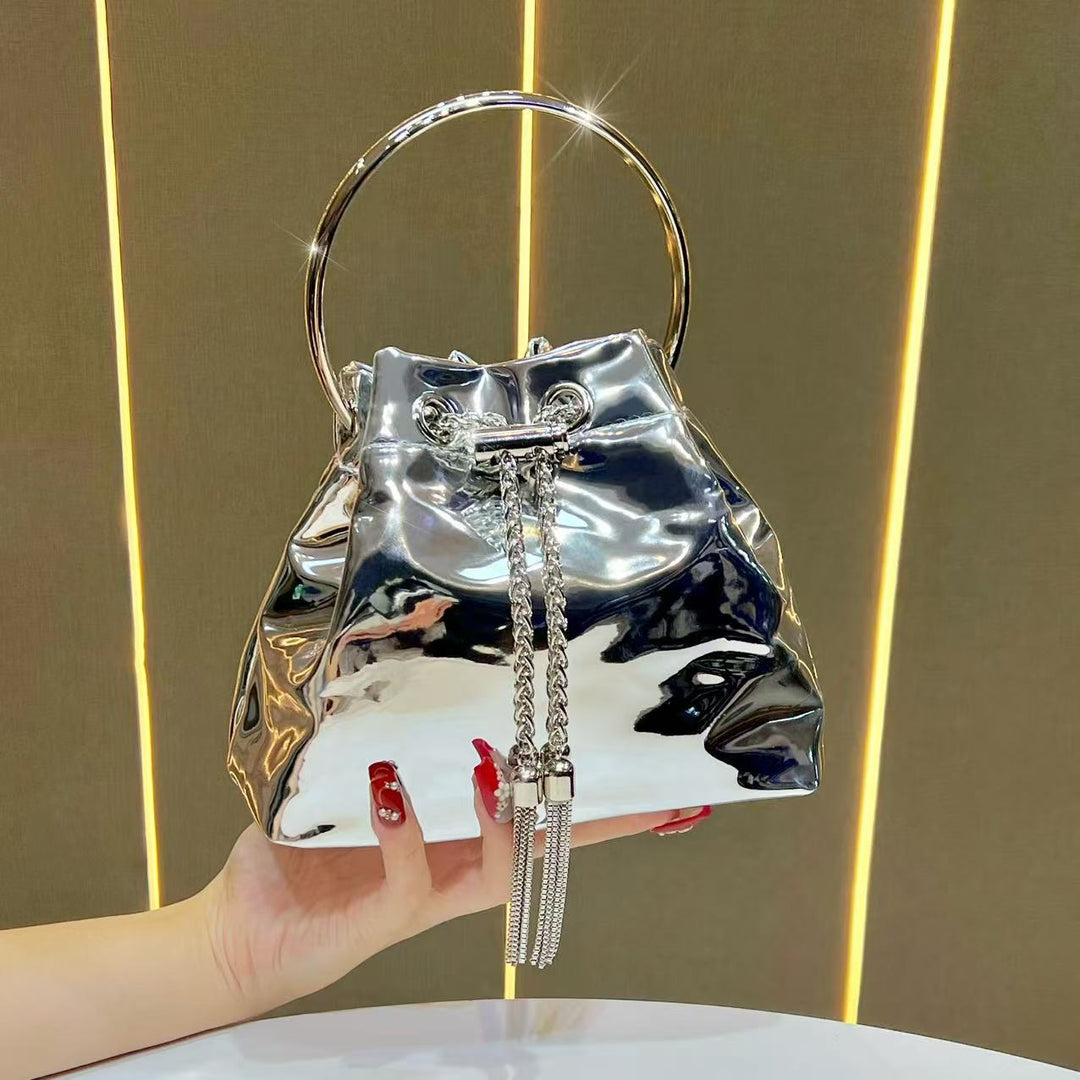 Bucket Handbag With Metallic Detailing