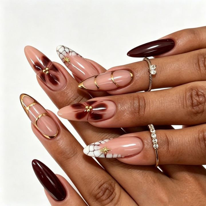 Artistic Almond-Shaped Nail Enhancements