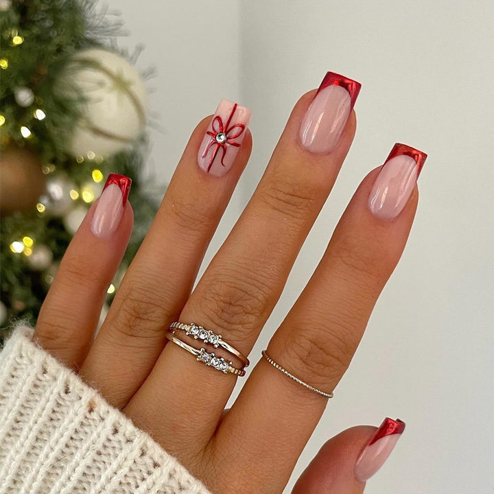 Decorative Bow-Embellished Press-On Nails Kalsten