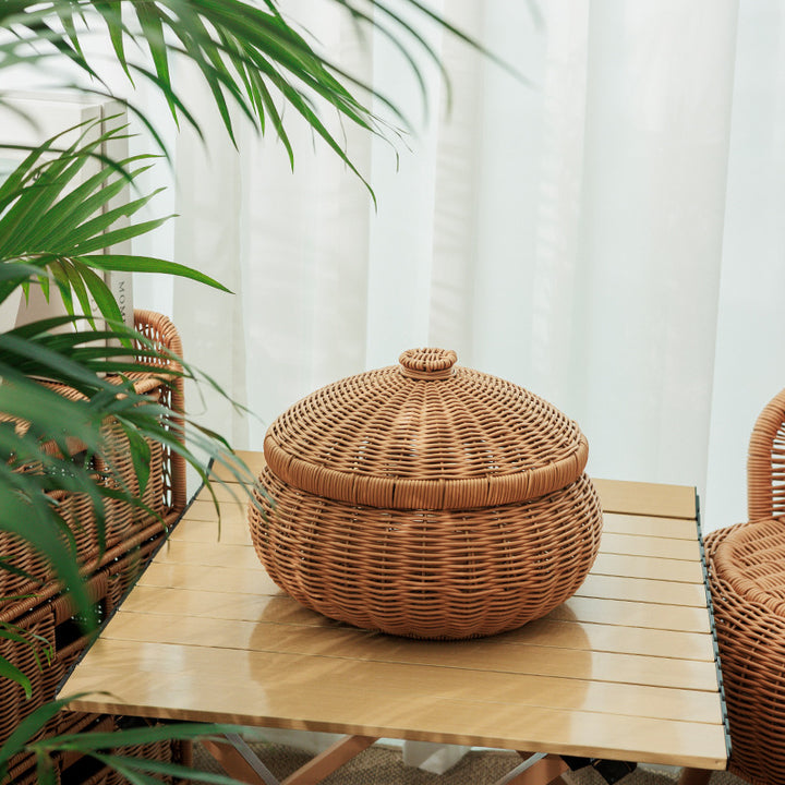 Handcrafted Natural Fiber Storage Container Kalsten