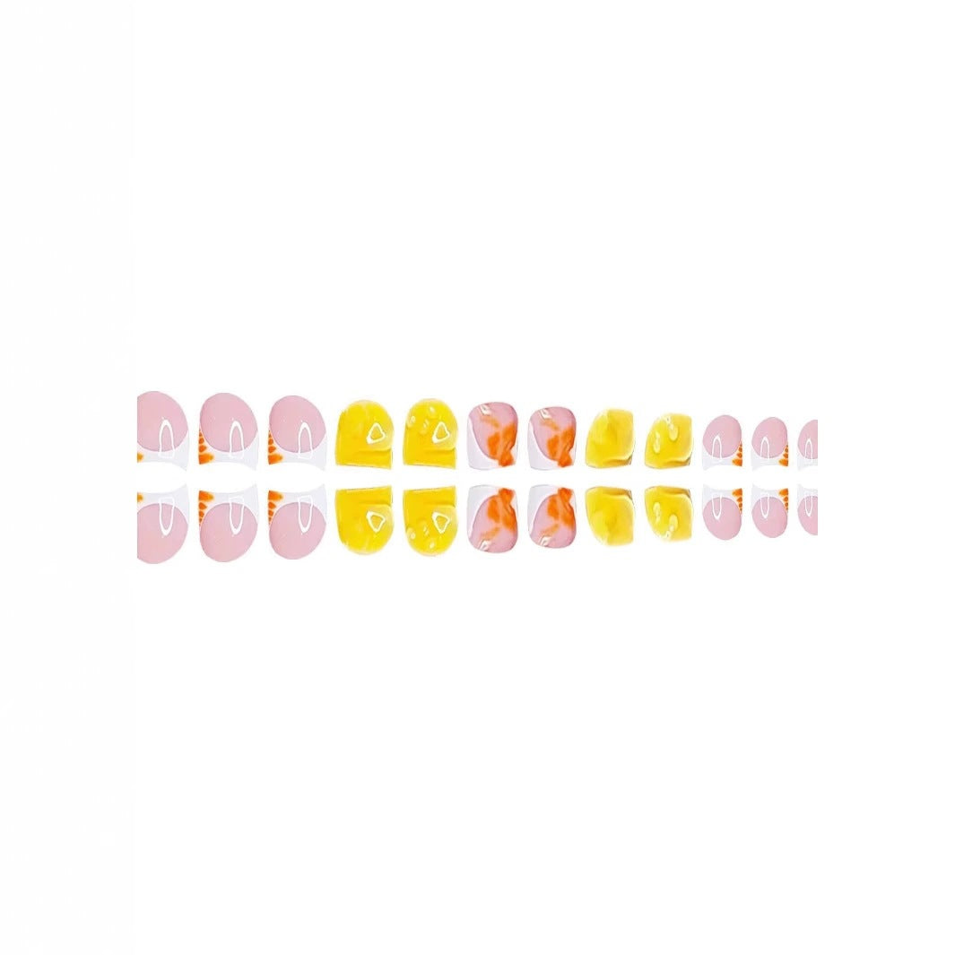 Decorative Floral Print Press-On Nails Kalsten