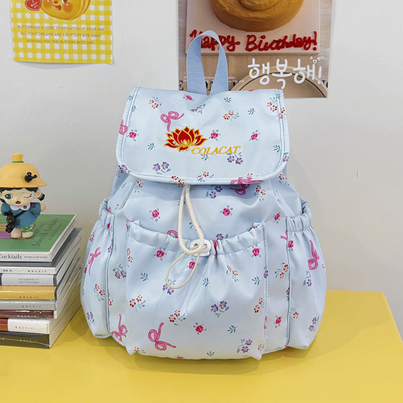 Floral-Embellished Drawstring Backpack Kalsten