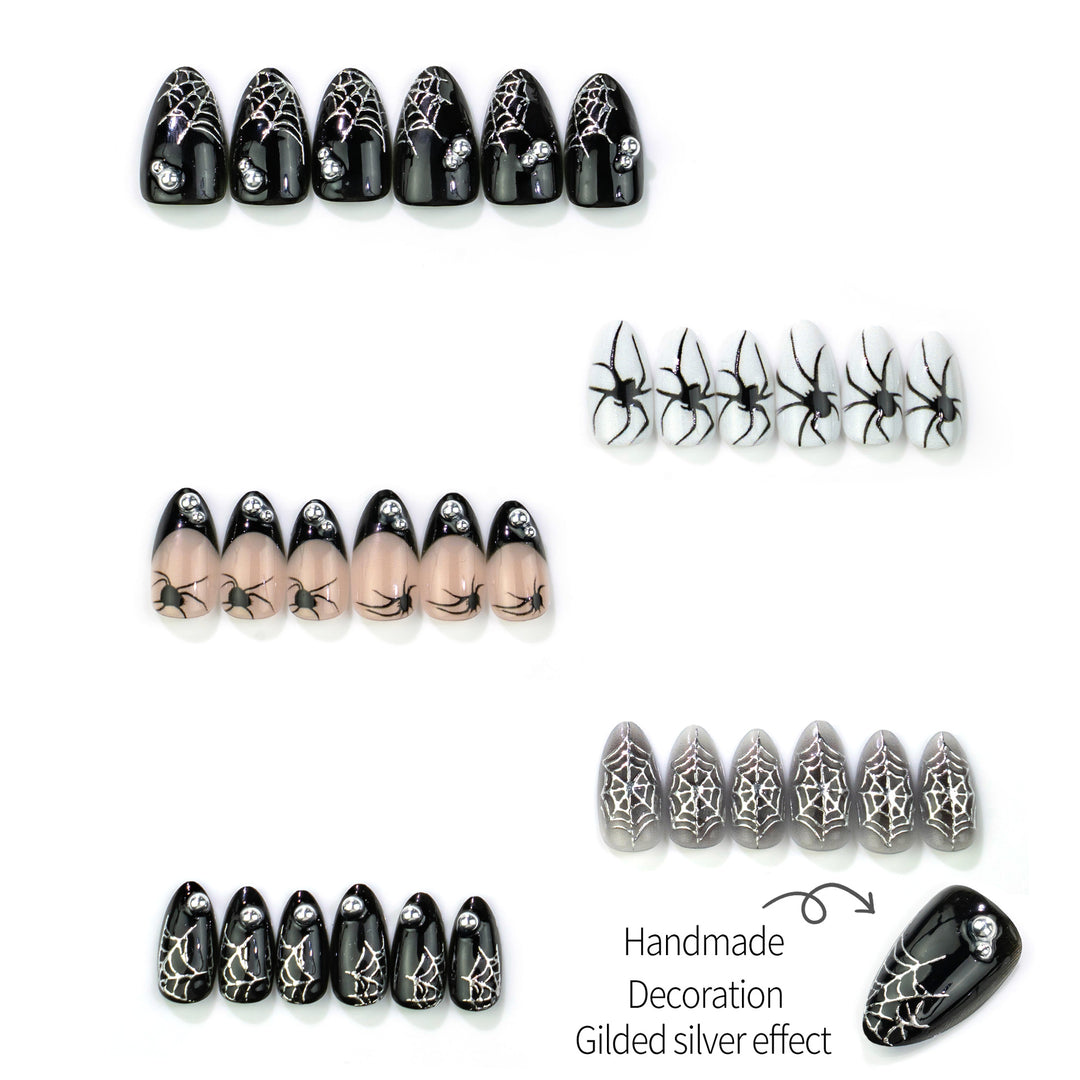 Artistic Halloween-Themed Press-On Nail Set