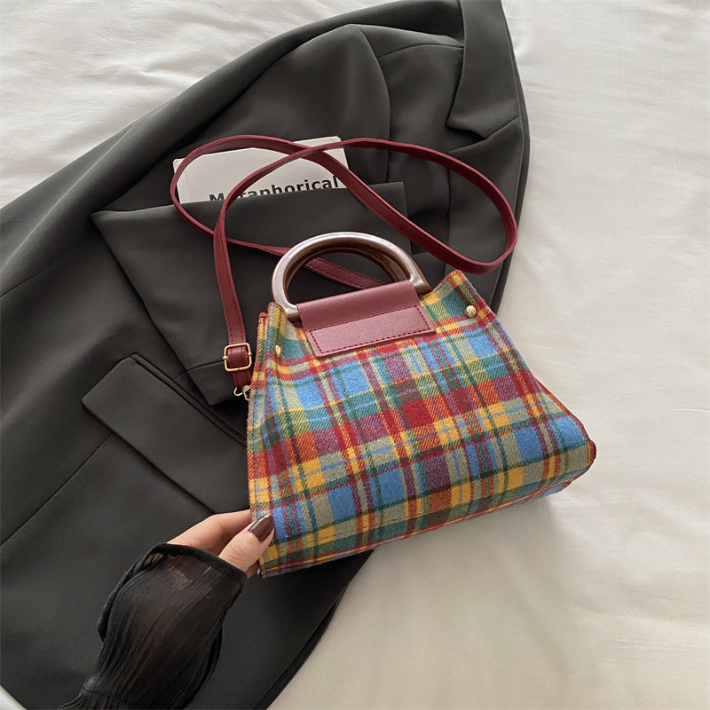 Plaid Structured Mini Handbag Kalsten