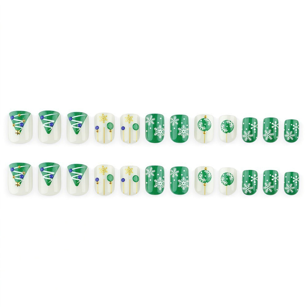 Artificial Nail Set with Festive Winter Design Kalsten