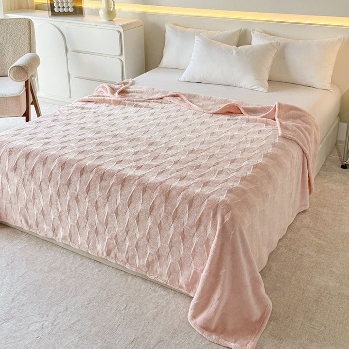 Textured Soft Fleece Throw Blanket