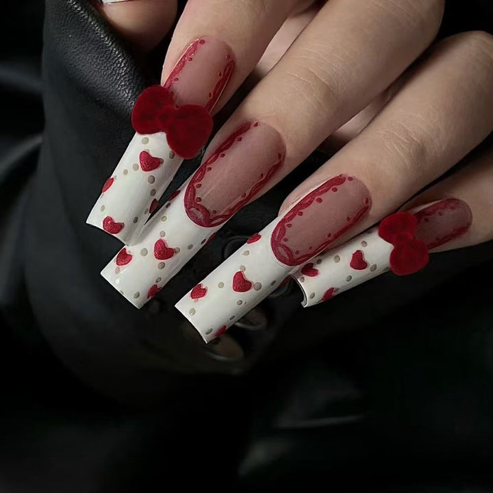 Heart-Themed Nail Art Extensions