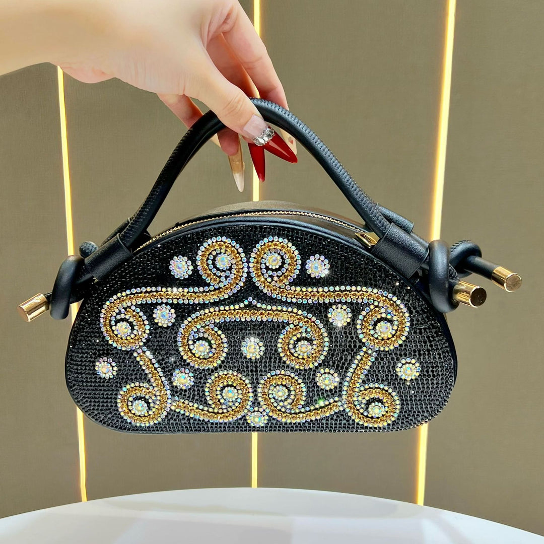 Rhinestone-Embellished Handbag