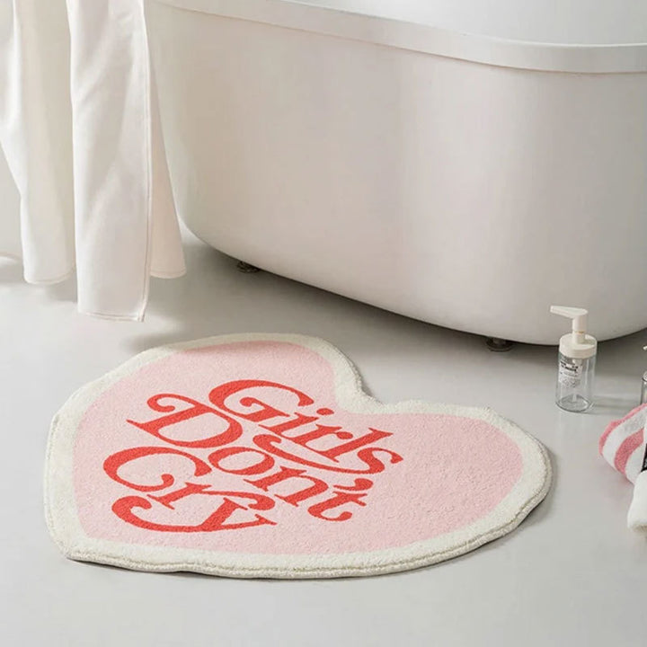 Heart-Shaped Bath Mat for Bathroom Floor Decor