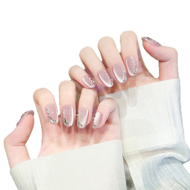 Elegant artificial nail tips with glitter effects Kalsten
