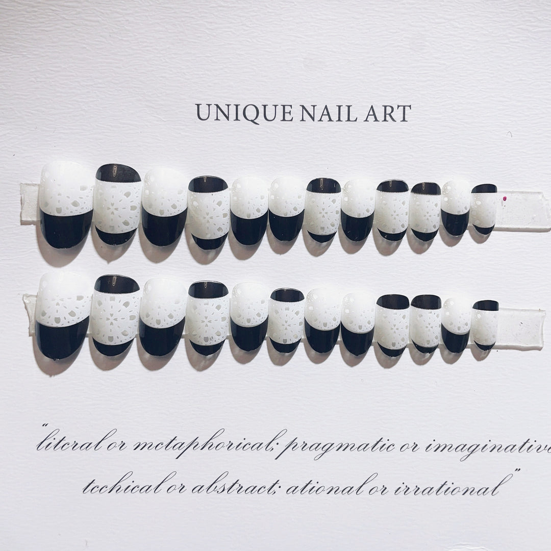 Artistic Press-On Nail Tips Set with Unique Patterns