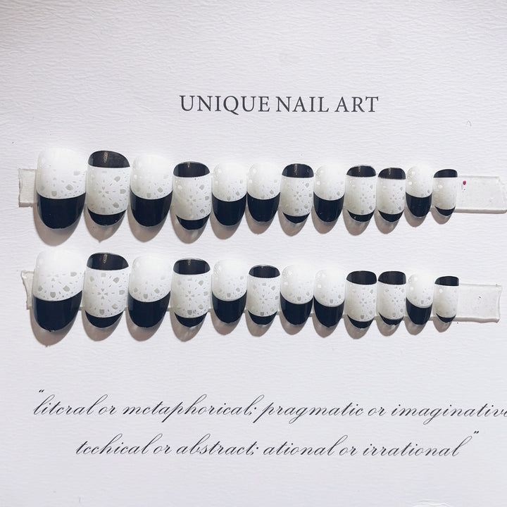 Artistic Press-On Nail Tips Set with Unique Patterns