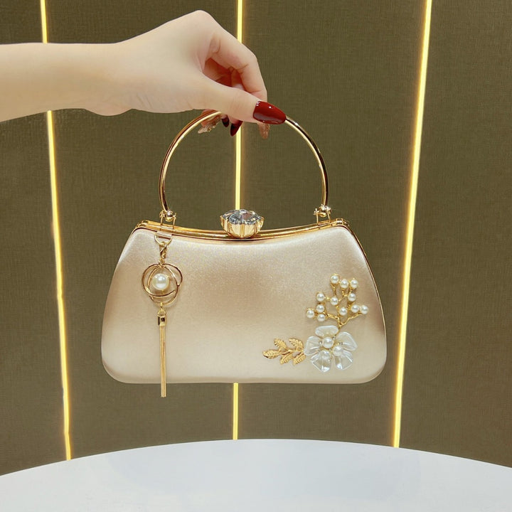 Elegant Floral Embellished Handbag