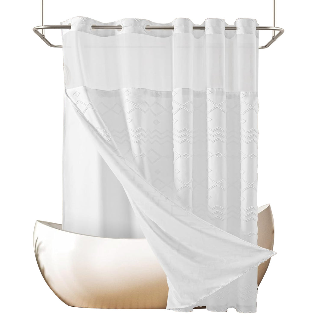 Textured Geometric Shower Curtain Kalsten