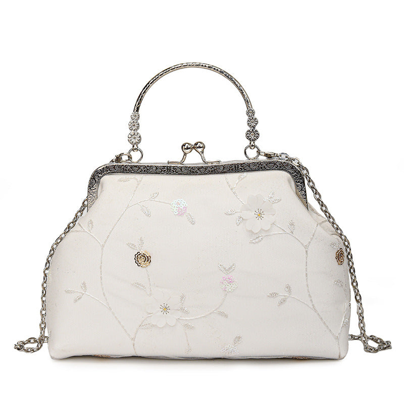 Floral Embroidered Evening Purse