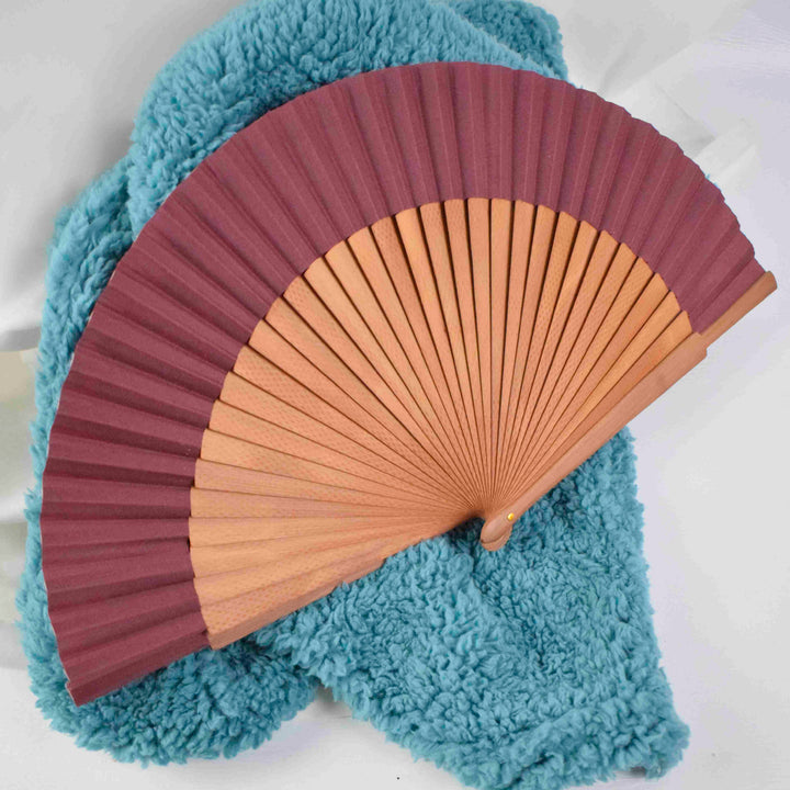 Ladies fan made of high-quality paper with stylish wooden frame Kalsten